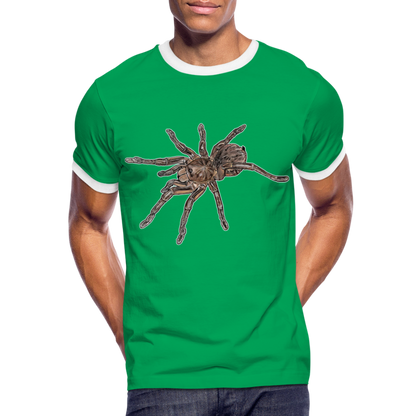 Männer Kontrast-T-Shirt Theraphosa stirmi juvenile - Kelly Green/Weiß