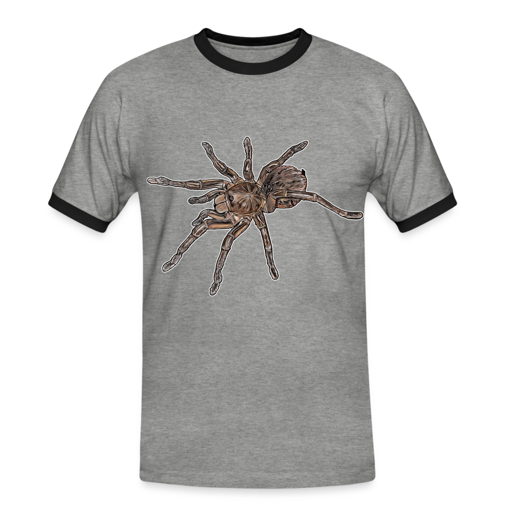Männer Kontrast-T-Shirt Theraphosa stirmi juvenile - Grau meliert/Schwarz