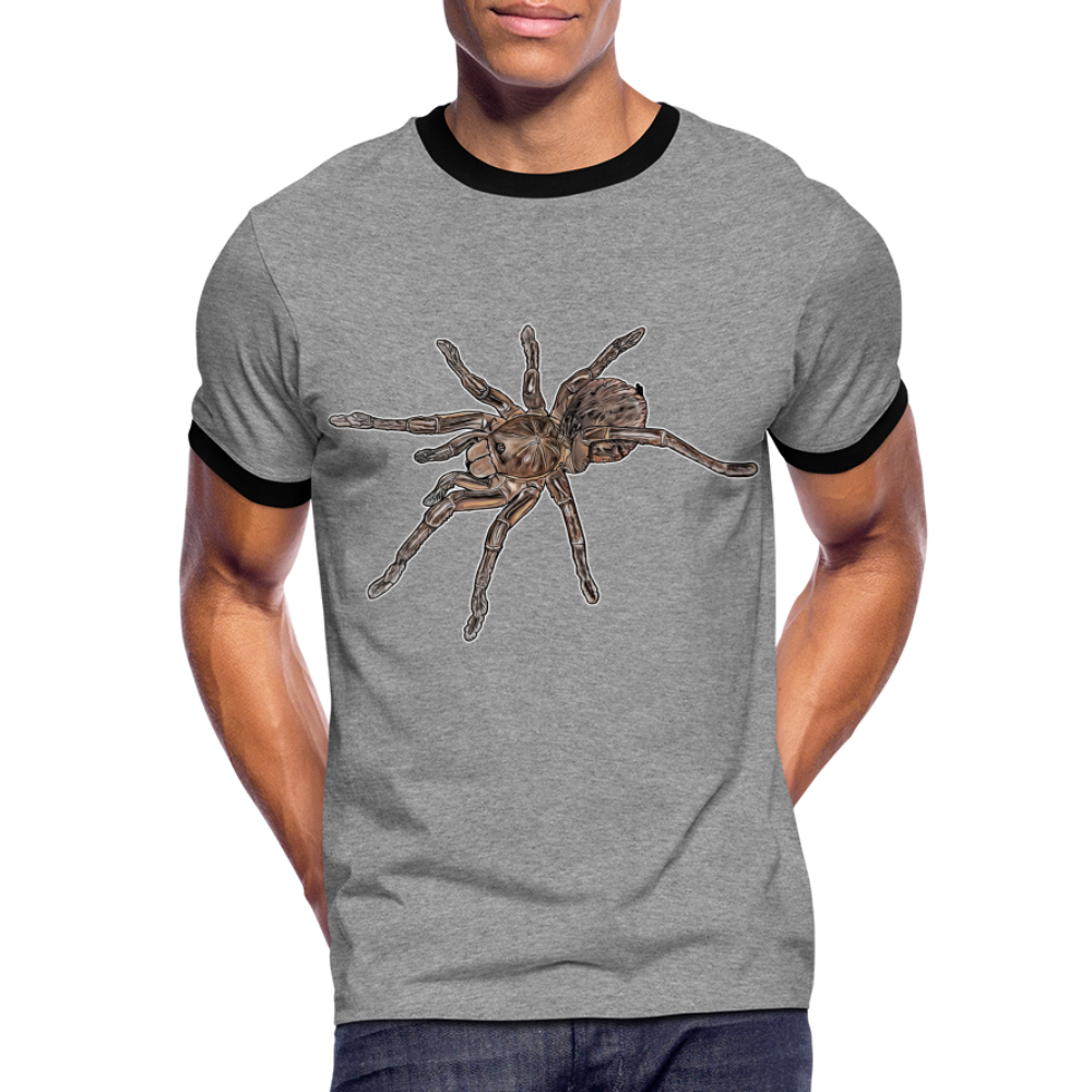 Männer Kontrast-T-Shirt Theraphosa stirmi juvenile - Grau meliert/Schwarz