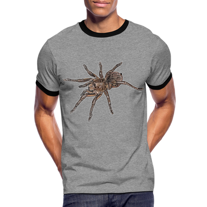 Männer Kontrast-T-Shirt Theraphosa stirmi juvenile - Grau meliert/Schwarz
