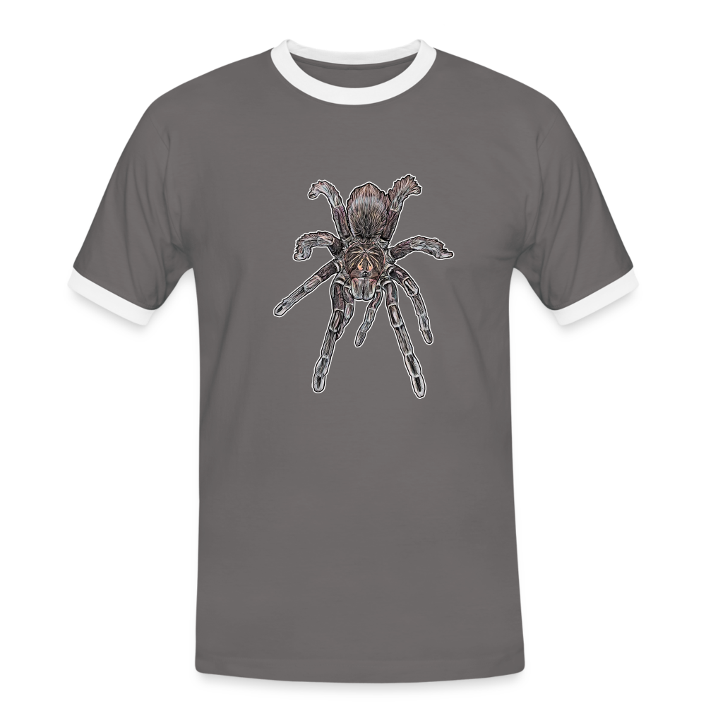 Männer Kontrast-T-Shirt Pamphobeteus sp Machala juvenile - Dunkelgrau/Weiß