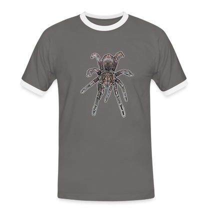 Männer Kontrast-T-Shirt Pamphobeteus sp Machala juvenile - Dunkelgrau/Weiß