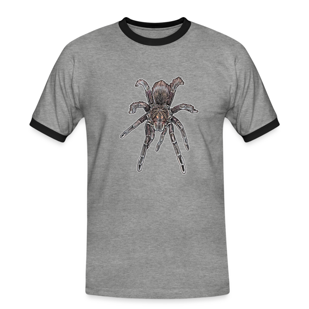 Männer Kontrast-T-Shirt Pamphobeteus sp Machala juvenile - Grau meliert/Schwarz