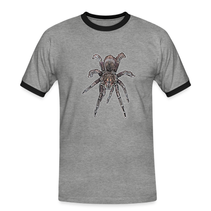 Männer Kontrast-T-Shirt Pamphobeteus sp Machala juvenile - Grau meliert/Schwarz