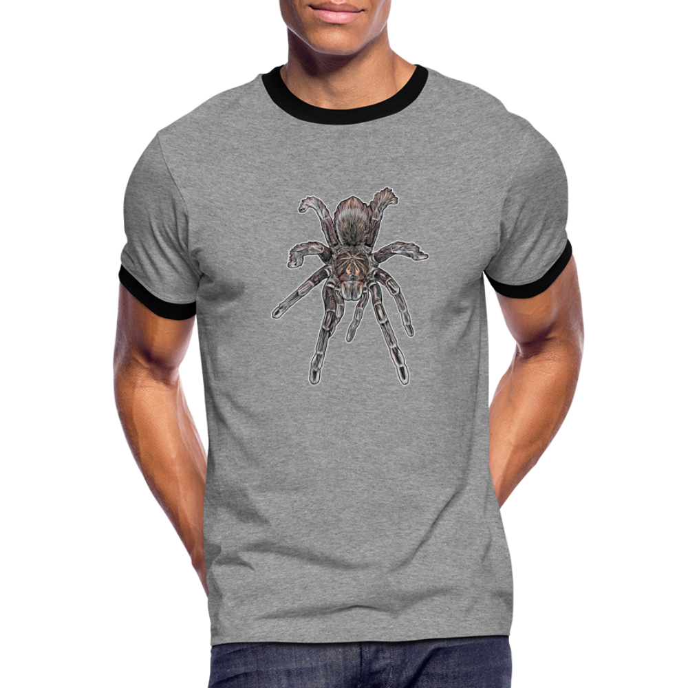 Männer Kontrast-T-Shirt Pamphobeteus sp Machala juvenile - Grau meliert/Schwarz