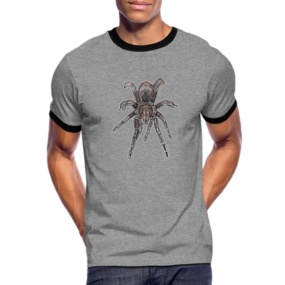 Männer Kontrast-T-Shirt Pamphobeteus sp Machala juvenile - Grau meliert/Schwarz