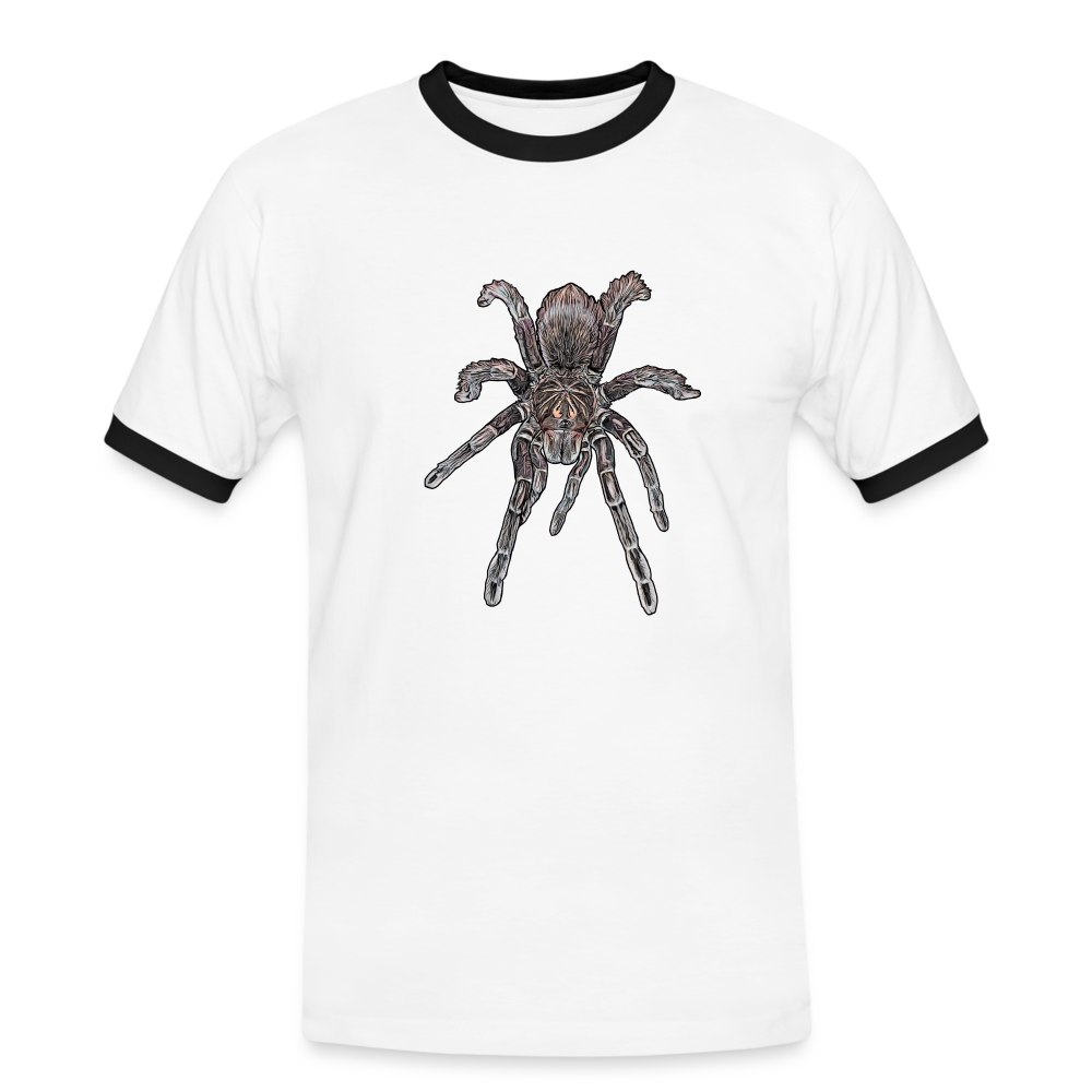 Männer Kontrast-T-Shirt Pamphobeteus sp Machala juvenile - Weiß/Schwarz