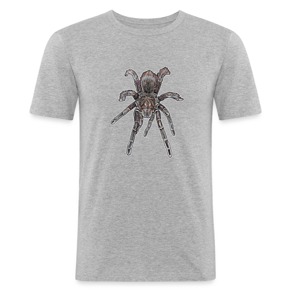 Männer Slim Fit T-Shirt Pamphobeteus sp Machala juvenile - Grau meliert