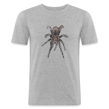 Männer Slim Fit T-Shirt Pamphobeteus sp Machala juvenile - Grau meliert