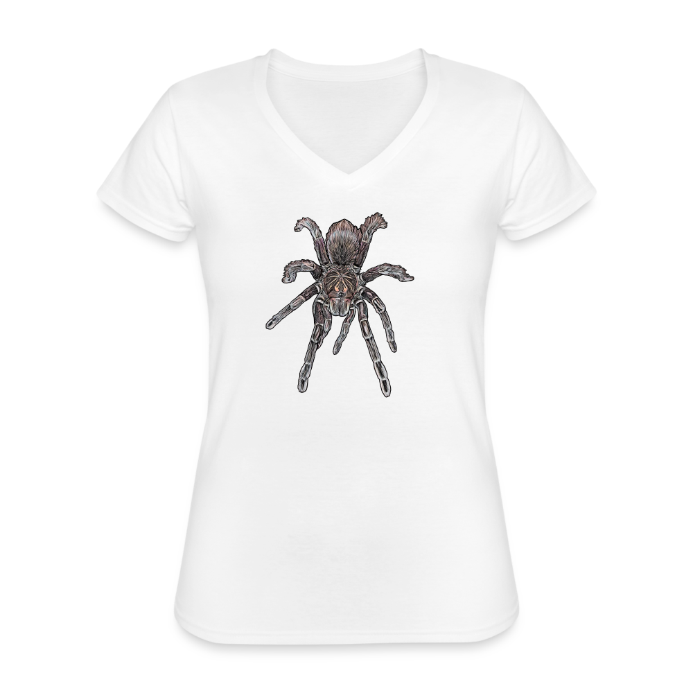 Frauen-T-Shirt mit V-Ausschnitt Pamphobeteus sp Machala juvenile - weiß