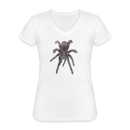 Frauen-T-Shirt mit V-Ausschnitt Pamphobeteus sp Machala juvenile - weiß