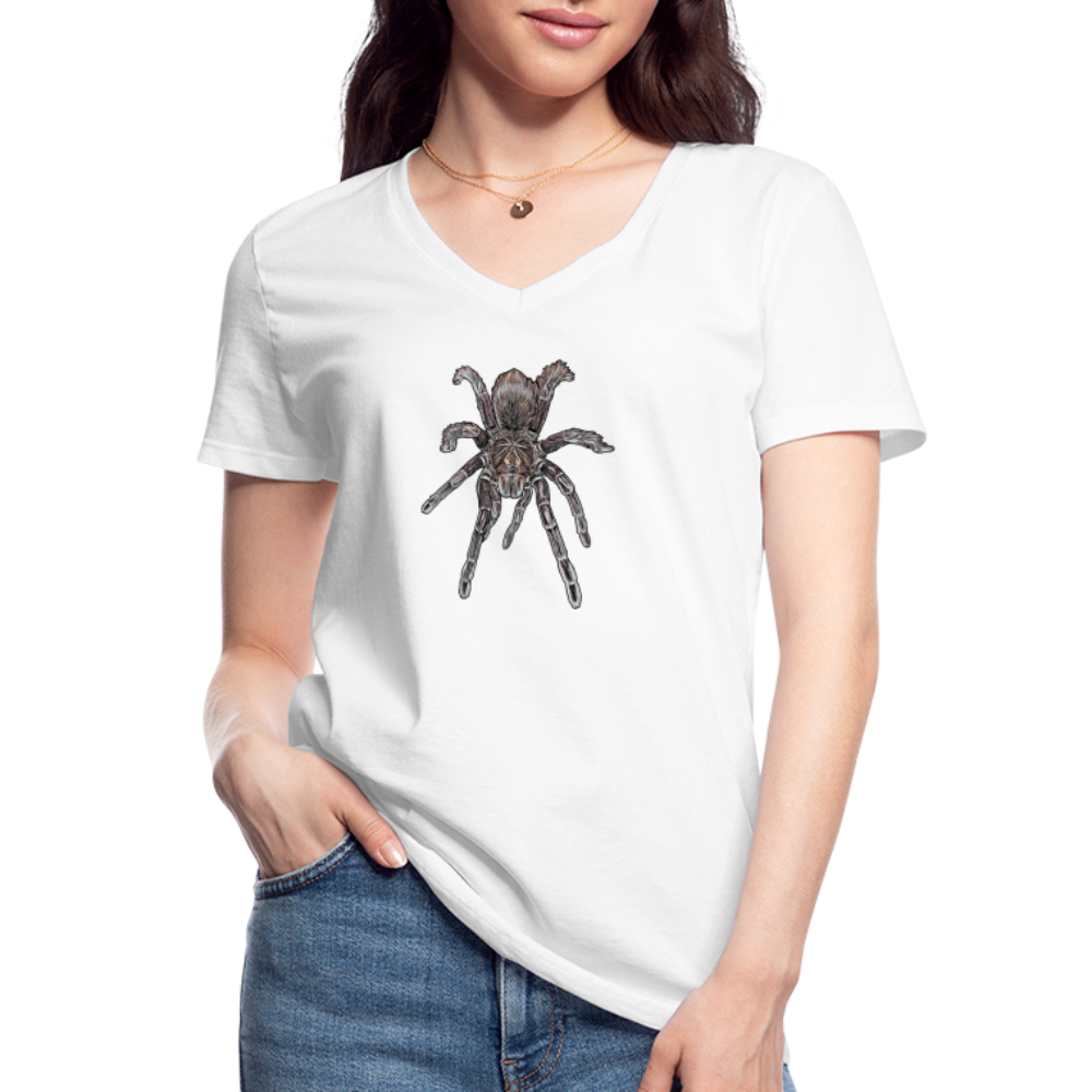 Frauen-T-Shirt mit V-Ausschnitt Pamphobeteus sp Machala juvenile - weiß