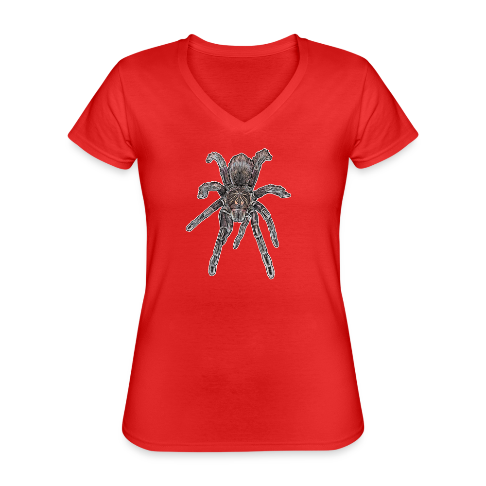 Frauen-T-Shirt mit V-Ausschnitt Pamphobeteus sp Machala juvenile - Rot