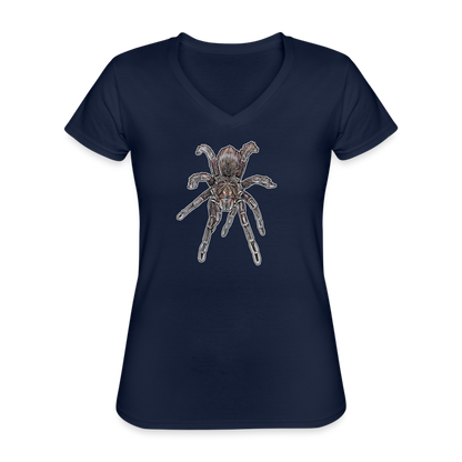 Frauen-T-Shirt mit V-Ausschnitt Pamphobeteus sp Machala juvenile - Navy