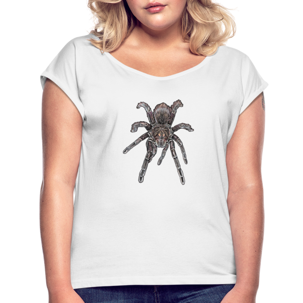 Frauen T-Shirt mit gerollten Ärmeln Pamphobeteus sp Machala - weiß