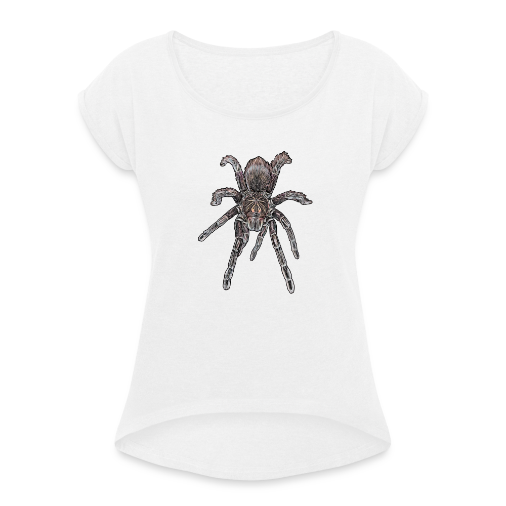 Frauen T-Shirt mit gerollten Ärmeln Pamphobeteus sp Machala - weiß