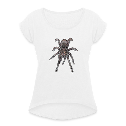 Frauen T-Shirt mit gerollten Ärmeln Pamphobeteus sp Machala - weiß