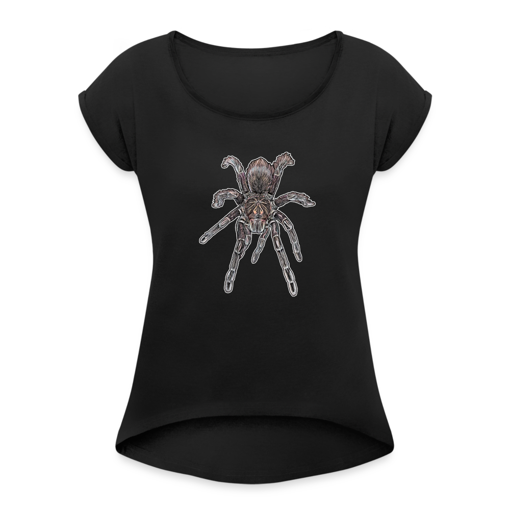 Frauen T-Shirt mit gerollten Ärmeln Pamphobeteus sp Machala - Schwarz