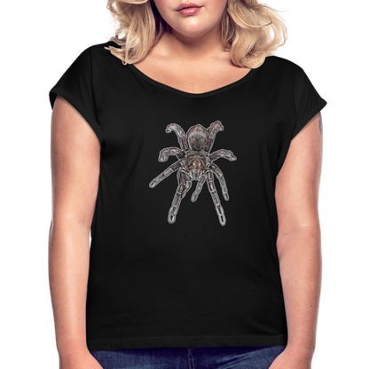 Frauen T-Shirt mit gerollten Ärmeln Pamphobeteus sp Machala - Schwarz