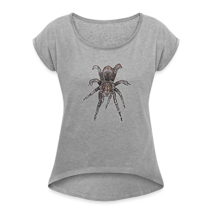 Frauen T-Shirt mit gerollten Ärmeln Pamphobeteus sp Machala - Grau meliert