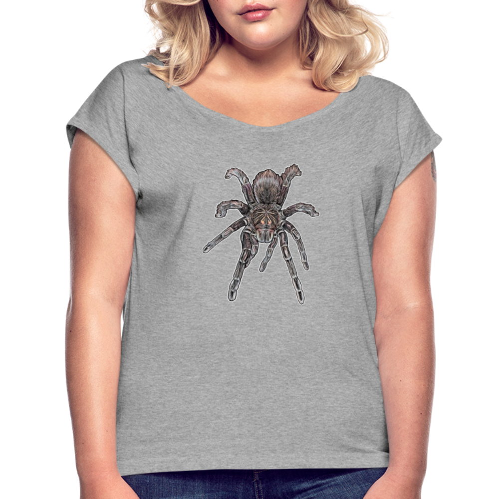 Frauen T-Shirt mit gerollten Ärmeln Pamphobeteus sp Machala - Grau meliert