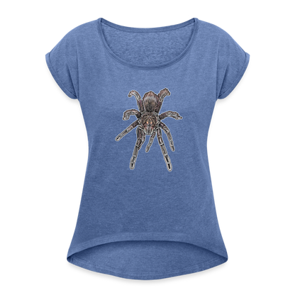 Frauen T-Shirt mit gerollten Ärmeln Pamphobeteus sp Machala - Denim meliert