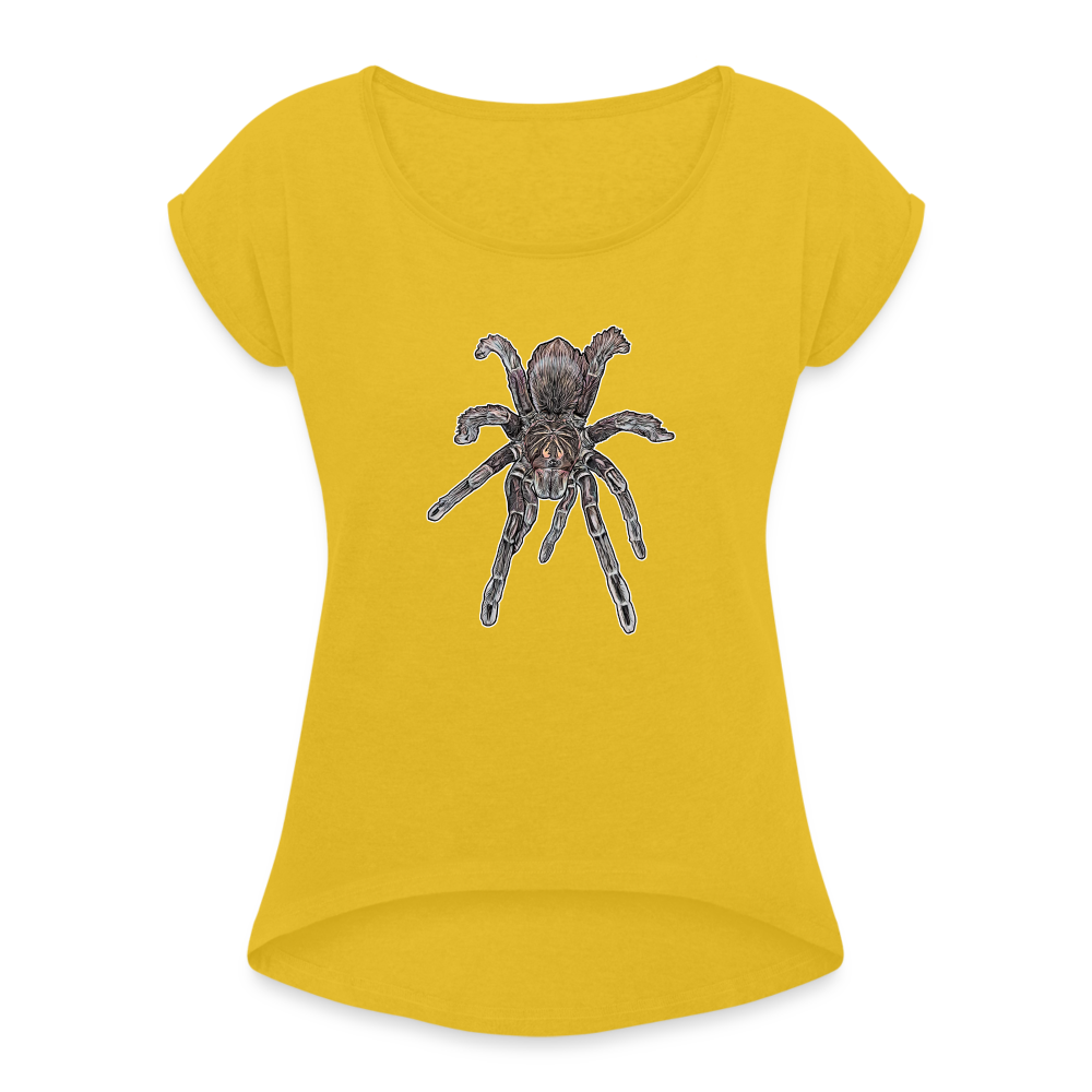 Frauen T-Shirt mit gerollten Ärmeln Pamphobeteus sp Machala - Senfgelb