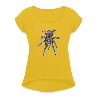 Frauen T-Shirt mit gerollten Ärmeln Pamphobeteus sp Machala - Senfgelb