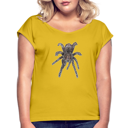 Frauen T-Shirt mit gerollten Ärmeln Pamphobeteus sp Machala - Senfgelb