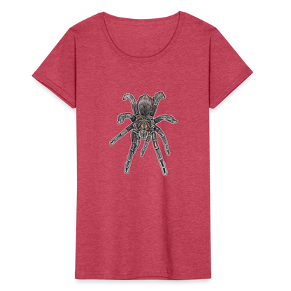 Frauen Fruit of the Loom T-Shirt Pamphobeteus sp Machala juvenile - Rot meliert