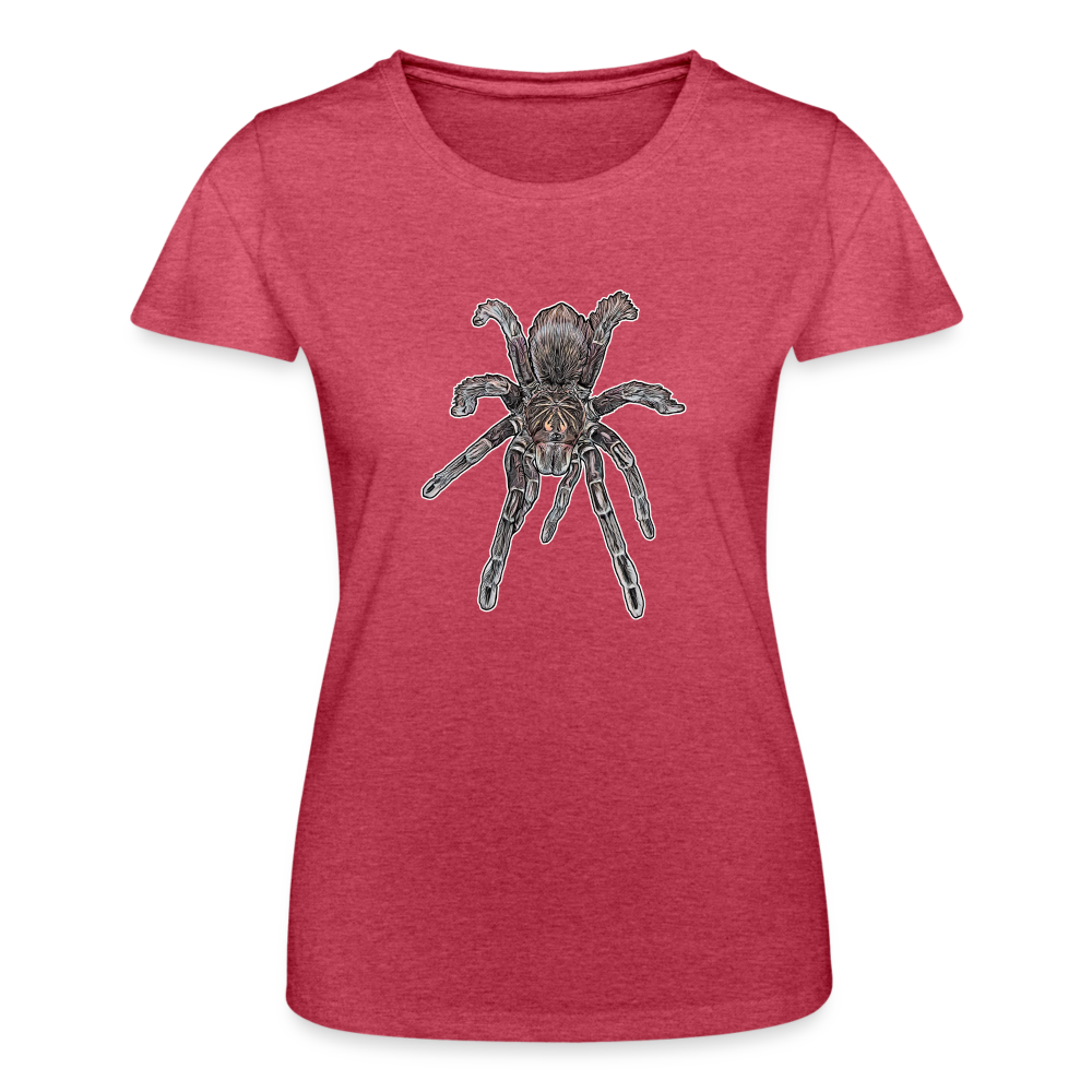 Frauen Fruit of the Loom T-Shirt Pamphobeteus sp Machala juvenile - Rot meliert