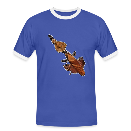 Männer Kontrast-T-Shirt Phyllocrania paradoxa female - Blau/Weiß