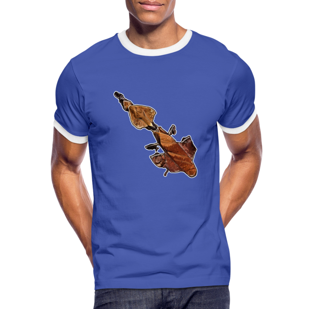 Männer Kontrast-T-Shirt Phyllocrania paradoxa female - Blau/Weiß
