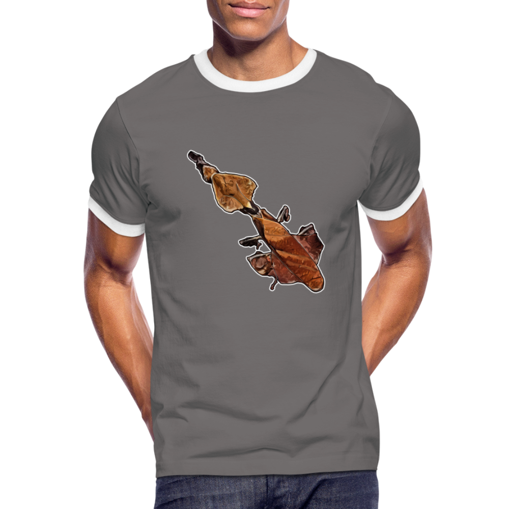 Männer Kontrast-T-Shirt Phyllocrania paradoxa female - Dunkelgrau/Weiß