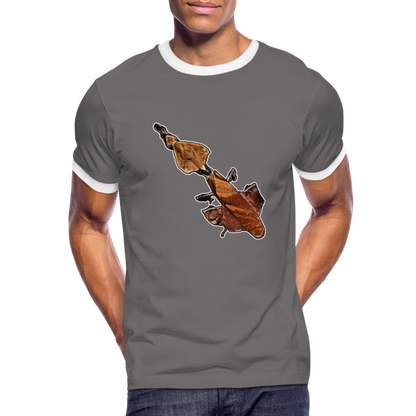 Männer Kontrast-T-Shirt Phyllocrania paradoxa female - Dunkelgrau/Weiß