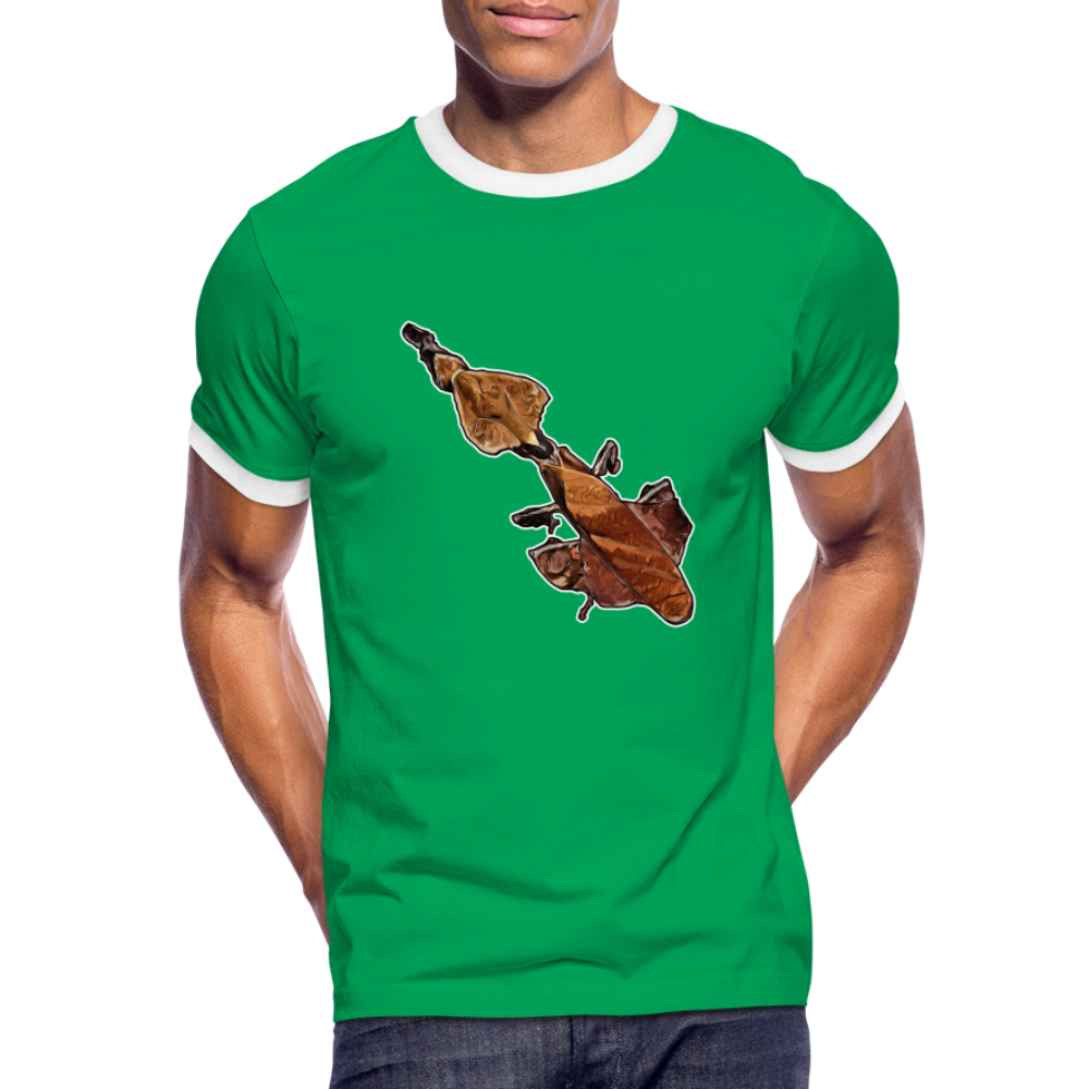Männer Kontrast-T-Shirt Phyllocrania paradoxa female - Kelly Green/Weiß