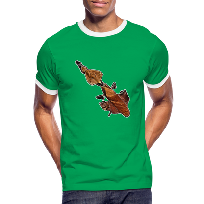 Männer Kontrast-T-Shirt Phyllocrania paradoxa female - Kelly Green/Weiß