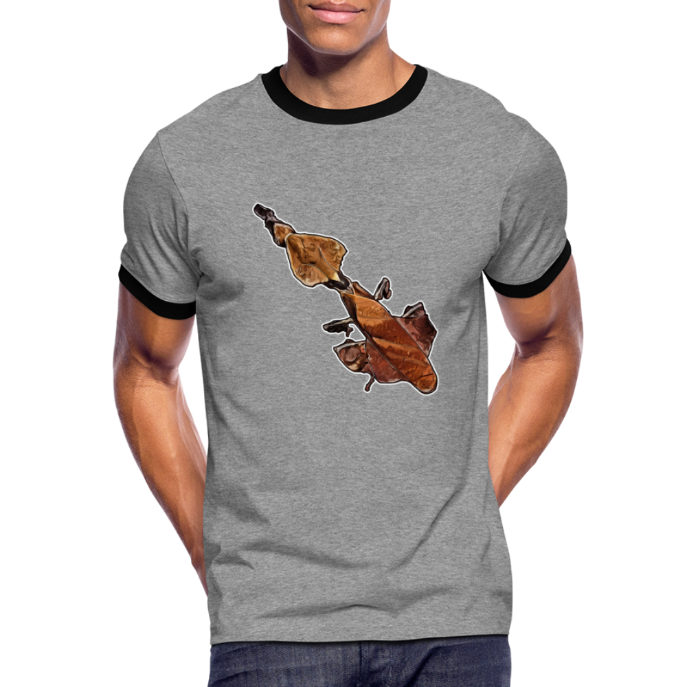 Männer Kontrast-T-Shirt Phyllocrania paradoxa female - Grau meliert/Schwarz