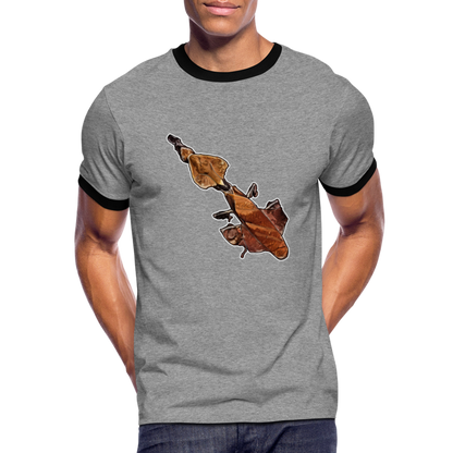 Männer Kontrast-T-Shirt Phyllocrania paradoxa female - Grau meliert/Schwarz