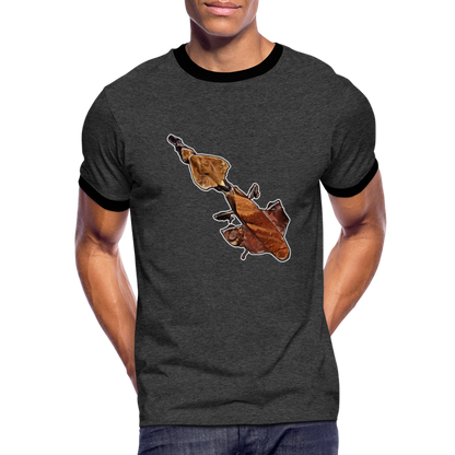 Männer Kontrast-T-Shirt Phyllocrania paradoxa female - Anthrazit/Schwarz