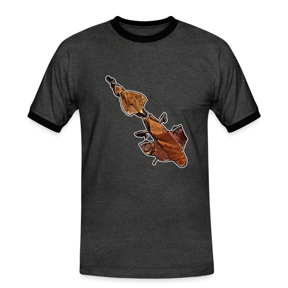 Männer Kontrast-T-Shirt Phyllocrania paradoxa female - Anthrazit/Schwarz