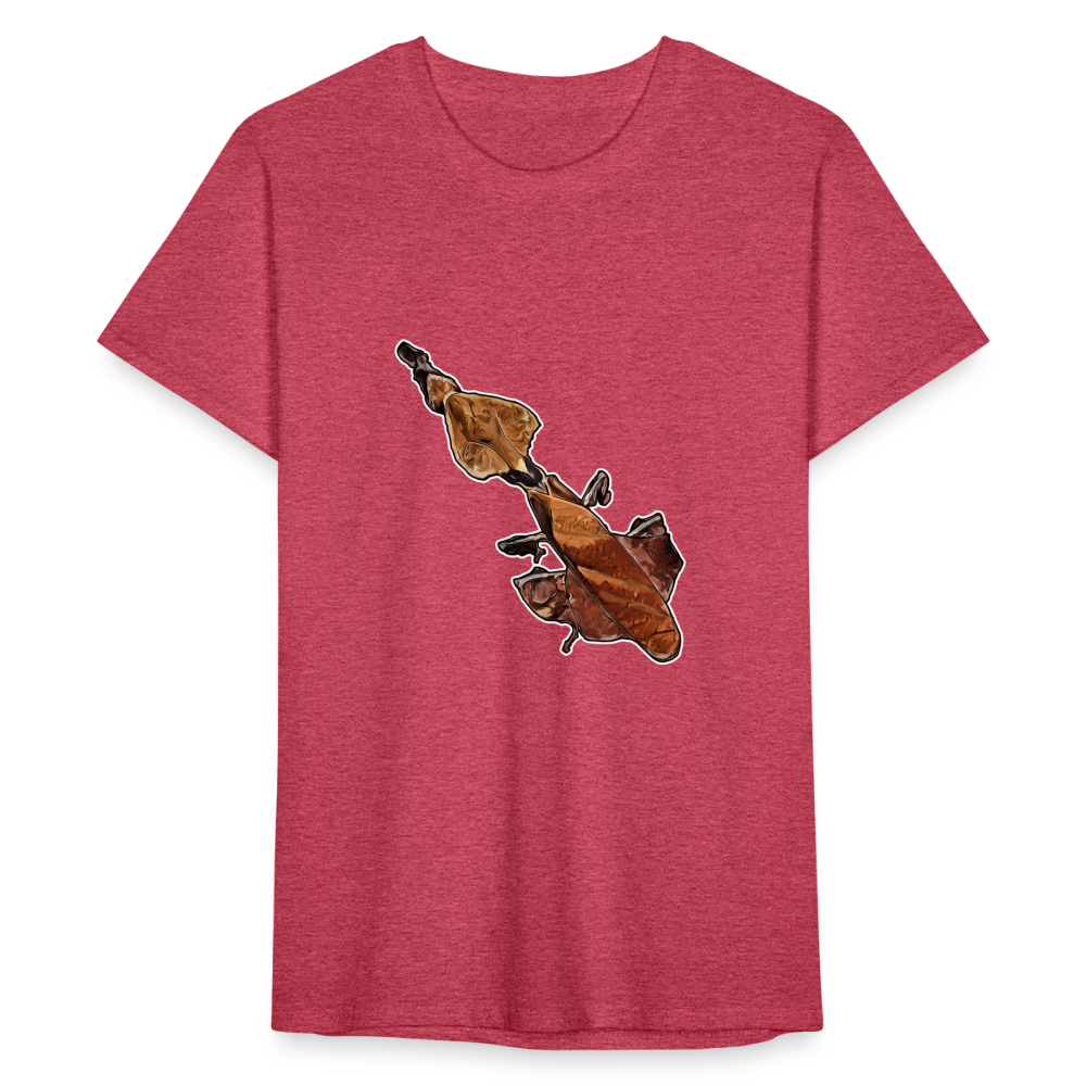 Männer Fruit of the Loom T-Shirt Phyllocrania paradoxa female - Rot meliert