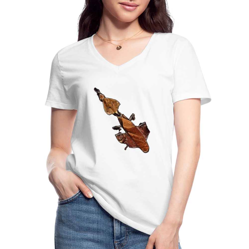 Frauen-T-Shirt mit V-Ausschnitt Phyllocrania paradoxa female - weiß