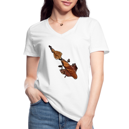 Frauen-T-Shirt mit V-Ausschnitt Phyllocrania paradoxa female - weiß