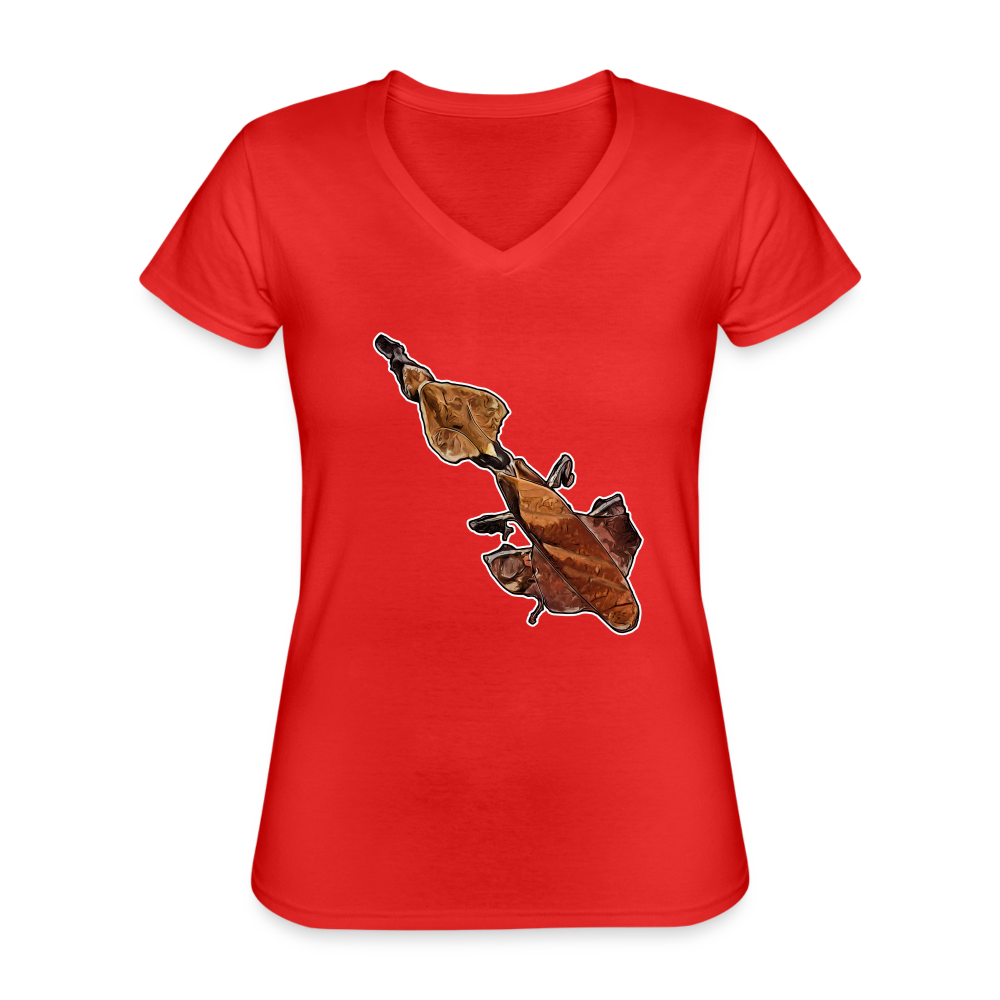 Frauen-T-Shirt mit V-Ausschnitt Phyllocrania paradoxa female - Rot
