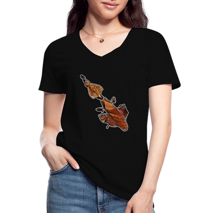 Frauen-T-Shirt mit V-Ausschnitt Phyllocrania paradoxa female - Schwarz