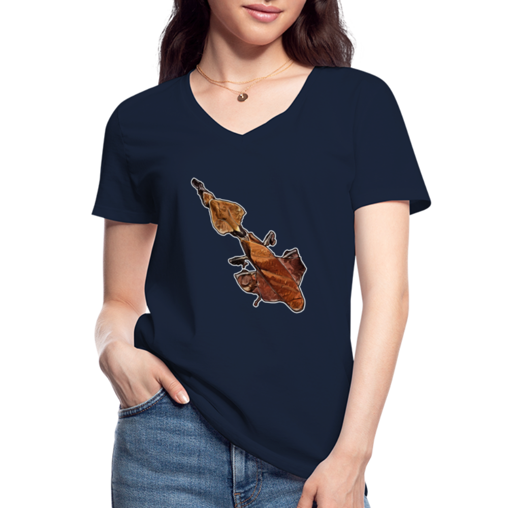 Frauen-T-Shirt mit V-Ausschnitt Phyllocrania paradoxa female - Navy