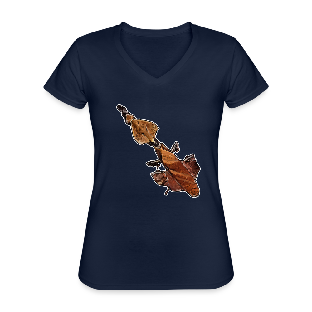 Frauen-T-Shirt mit V-Ausschnitt Phyllocrania paradoxa female - Navy