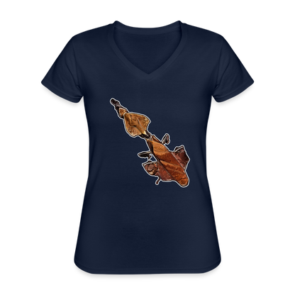 Frauen-T-Shirt mit V-Ausschnitt Phyllocrania paradoxa female - Navy