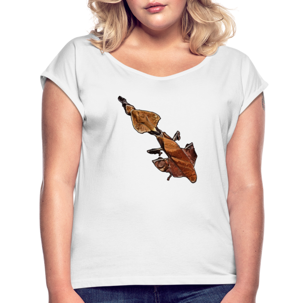 Frauen T-Shirt mit gerollten Ärmeln Phyllocrania paradoxa female - weiß